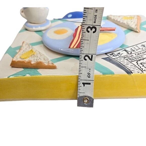 Dick Frizzel New Zealand Breakfast Art Clock Mixed Media Works Vtg Bacon Eggs - Picture 14 of 15